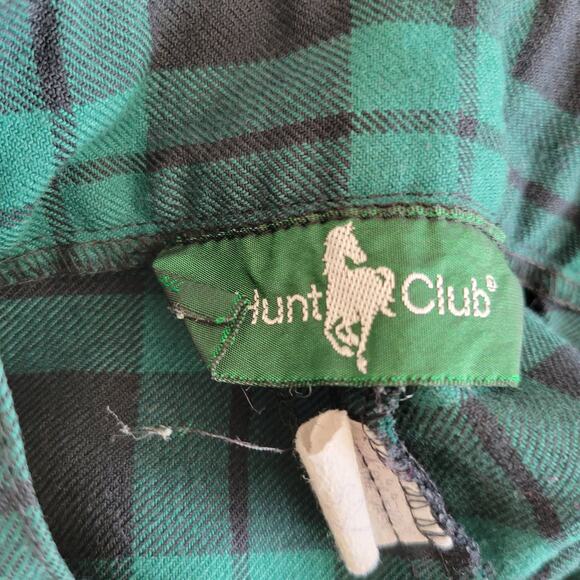 Vintage Tartan Plaid Pants Pleated Preppy Hunt Club Green Holiday Women 9 - Picture 9 of 10